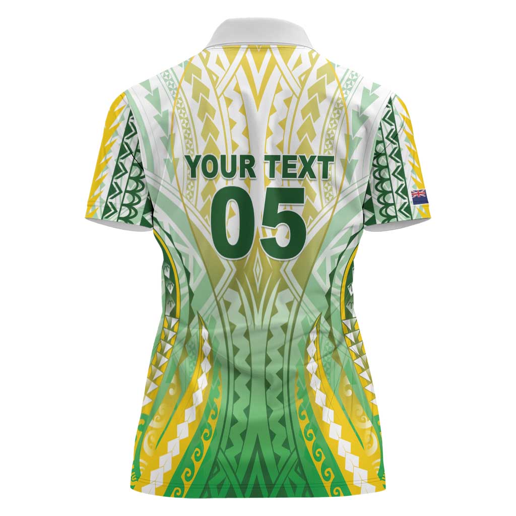 Custom Cook Islands Rugby Women Polo Shirt Unique Style White Version - Polynesian Pride