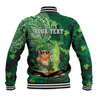 Personalised Hawaii St.Patrick Day Baseball Jacket Surfing Leprechaun LT05 - Polynesian Pride