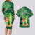 Personalised Hawaii St.Patrick Day Couples Matching Long Sleeve Bodycon Dress and Hawaiian Shirt Surfing Leprechaun LT05 - Polynesian Pride