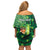 Personalised Hawaii St.Patrick Day Family Matching Off Shoulder Short Dress and Hawaiian Shirt Surfing Leprechaun LT05 - Polynesian Pride