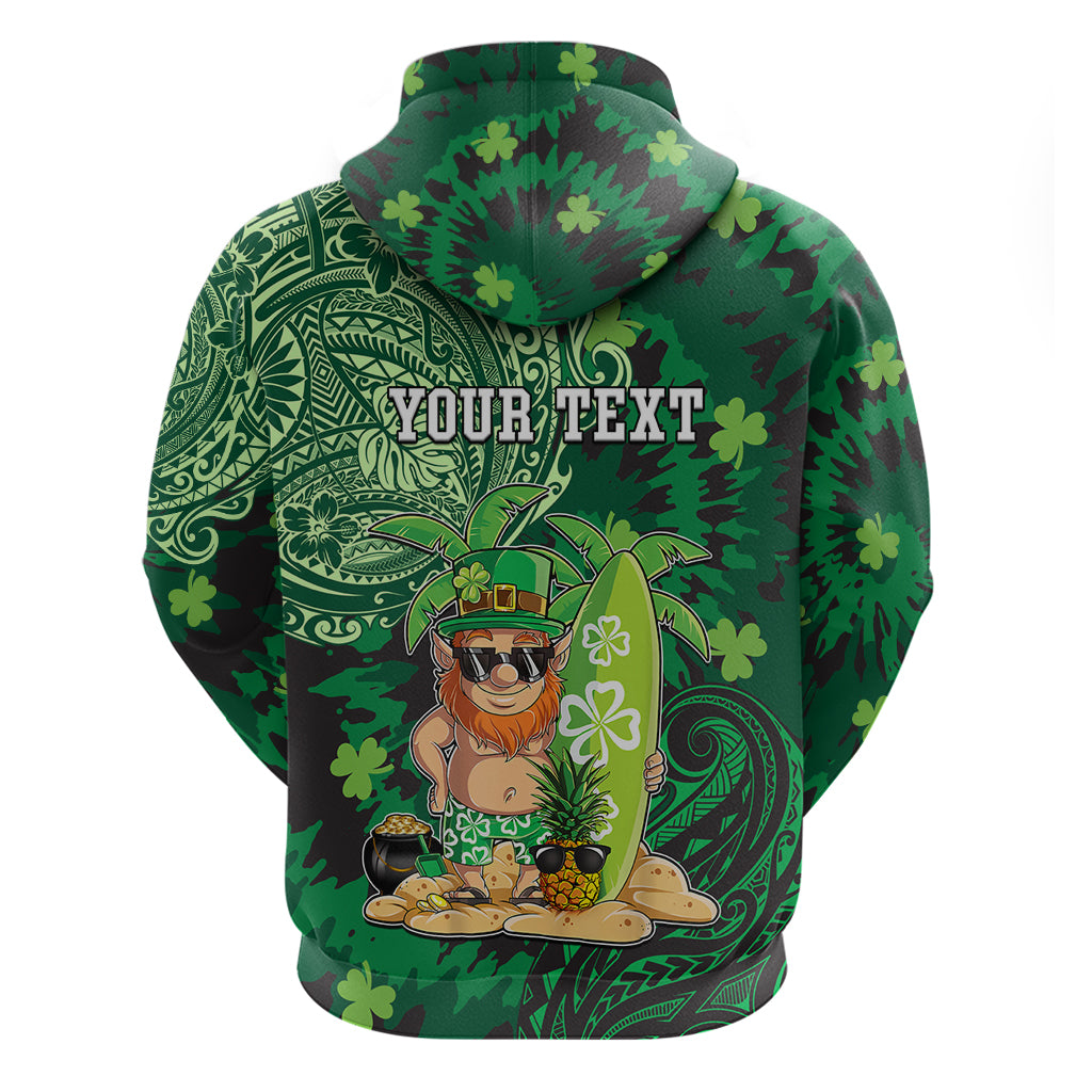 Personalised Hawaii St.Patrick Day Hoodie Surfing Leprechaun LT05 - Polynesian Pride