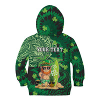 Personalised Hawaii St.Patrick Day Kid Hoodie Surfing Leprechaun LT05 - Polynesian Pride