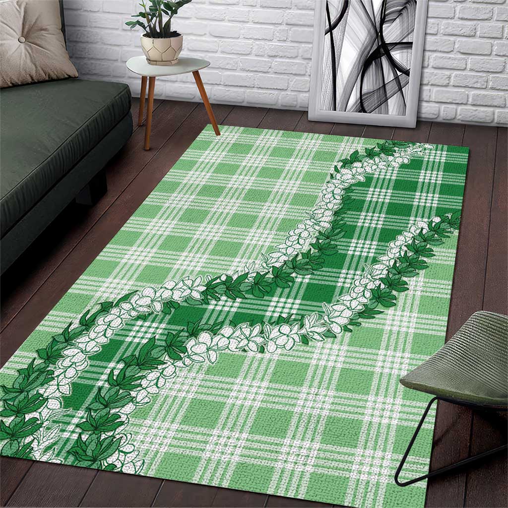 Green Hawaii Palaka Area Rug Hawaiian Honohono Lei
