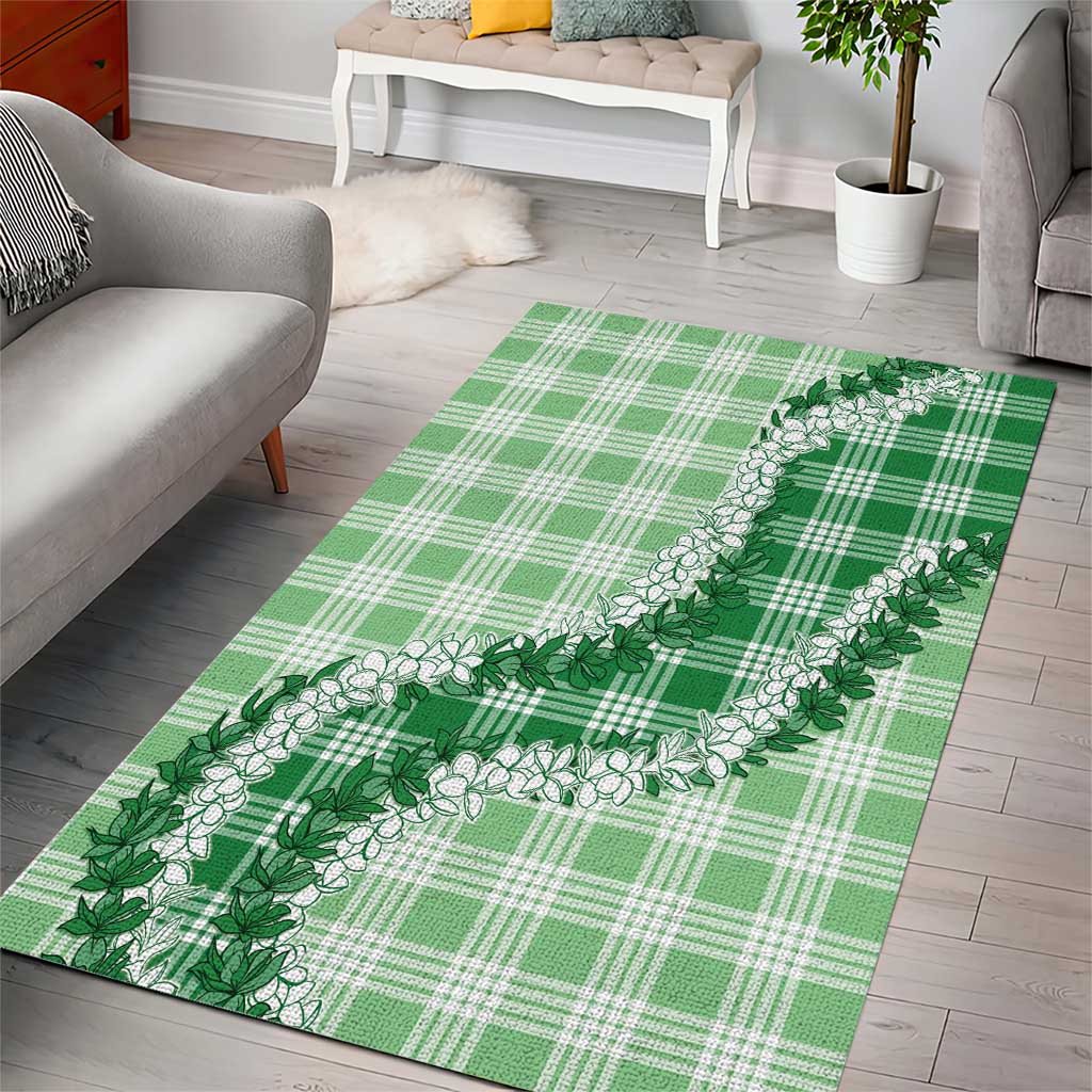 Green Hawaii Palaka Area Rug Hawaiian Honohono Lei LT05 - Polynesian Pride