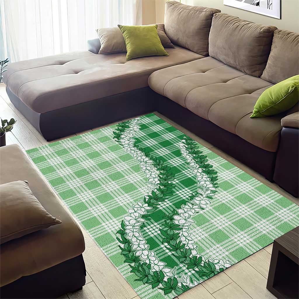 Green Hawaii Palaka Area Rug Hawaiian Honohono Lei LT05 - Polynesian Pride