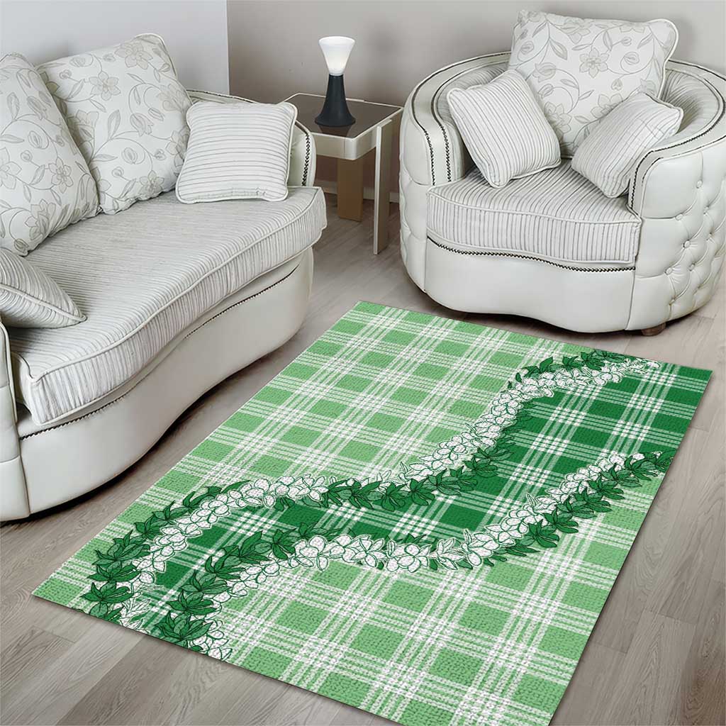 Green Hawaii Palaka Area Rug Hawaiian Honohono Lei LT05 - Polynesian Pride