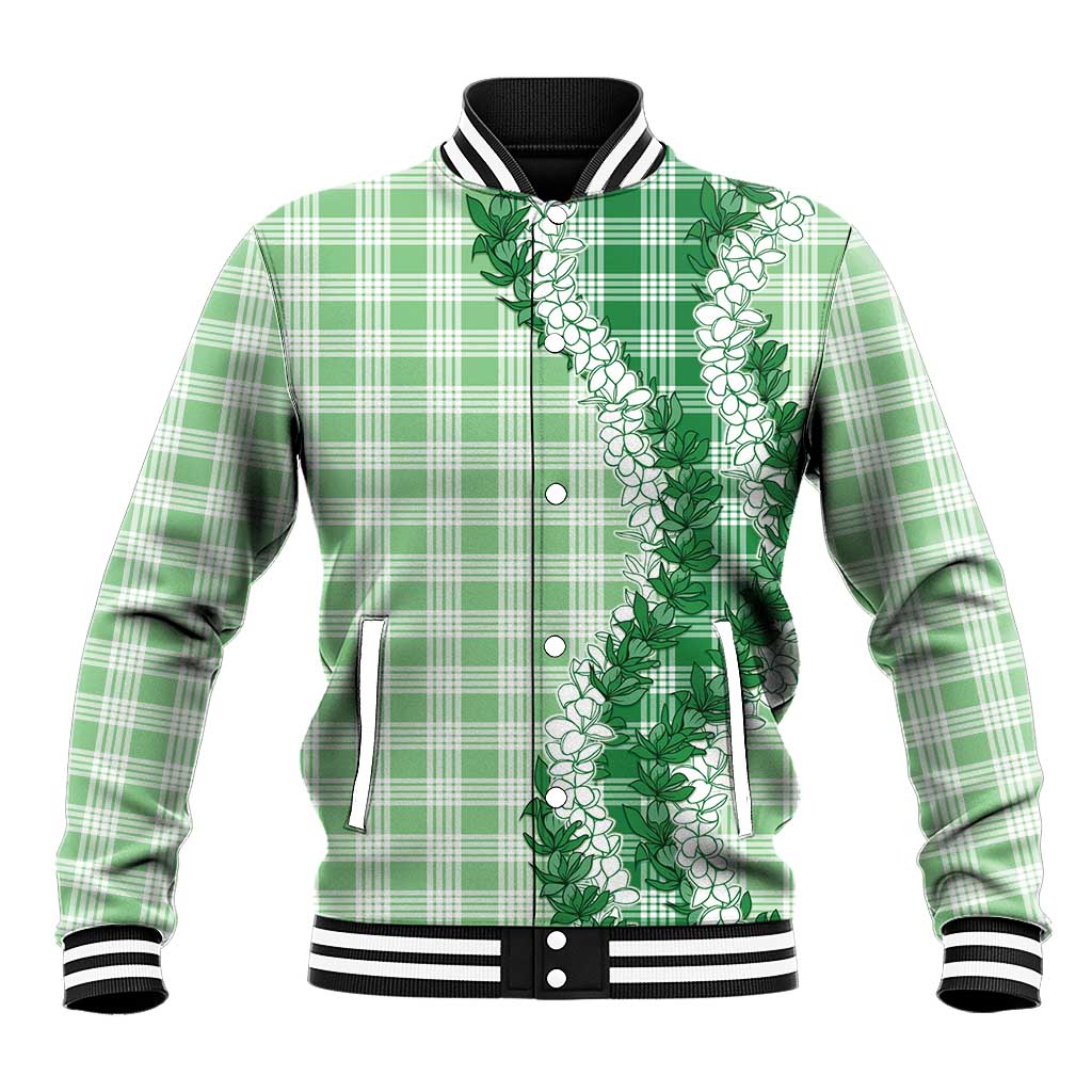 Green Hawaii Palaka Baseball Jacket Hawaiian Honohono Lei LT05 Unisex Green - Polynesian Pride