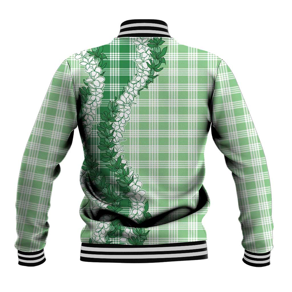 Green Hawaii Palaka Baseball Jacket Hawaiian Honohono Lei LT05 - Polynesian Pride