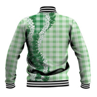 Green Hawaii Palaka Baseball Jacket Hawaiian Honohono Lei LT05 - Polynesian Pride