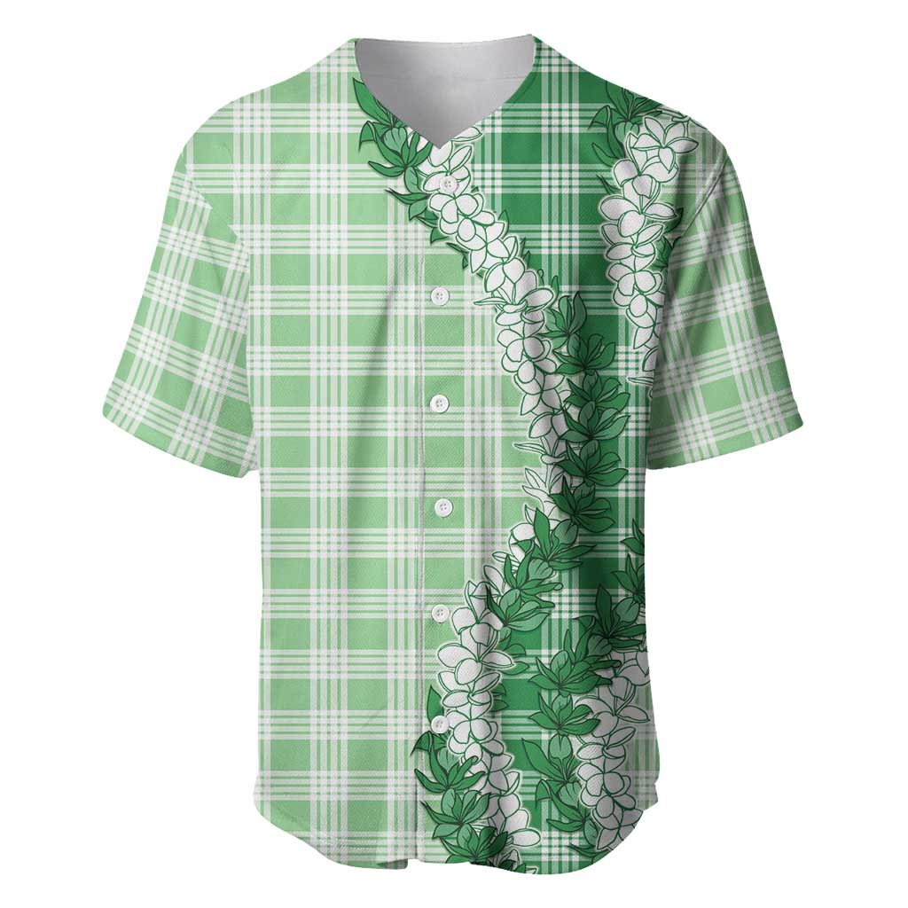 Green Hawaii Palaka Baseball Jersey Hawaiian Honohono Lei LT05 Green - Polynesian Pride