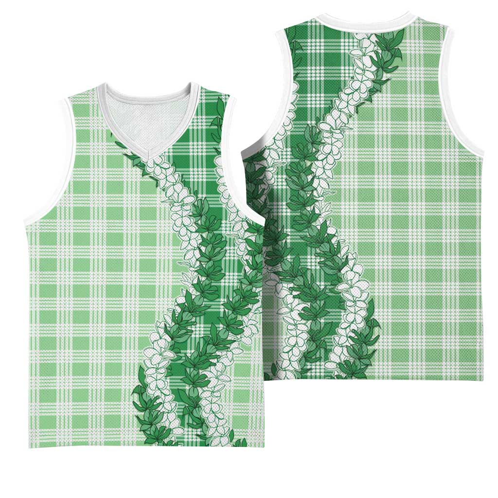 Green Hawaii Palaka Basketball Jersey Hawaiian Honohono Lei