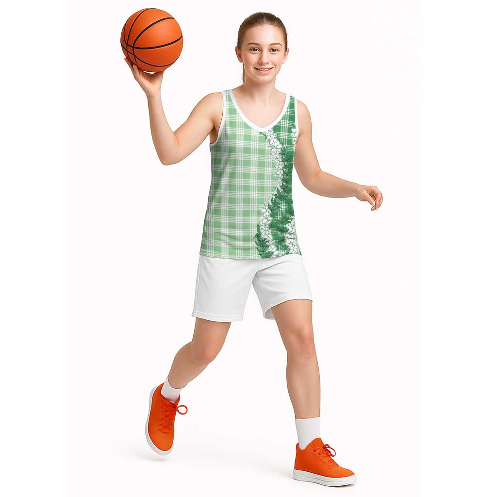 Green Hawaii Palaka Basketball Jersey Hawaiian Honohono Lei