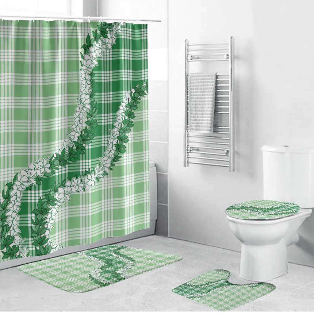 Green Hawaii Palaka Bathroom Set Hawaiian Honohono Lei LT05 Bathroom Set (4 pcs) Green - Polynesian Pride