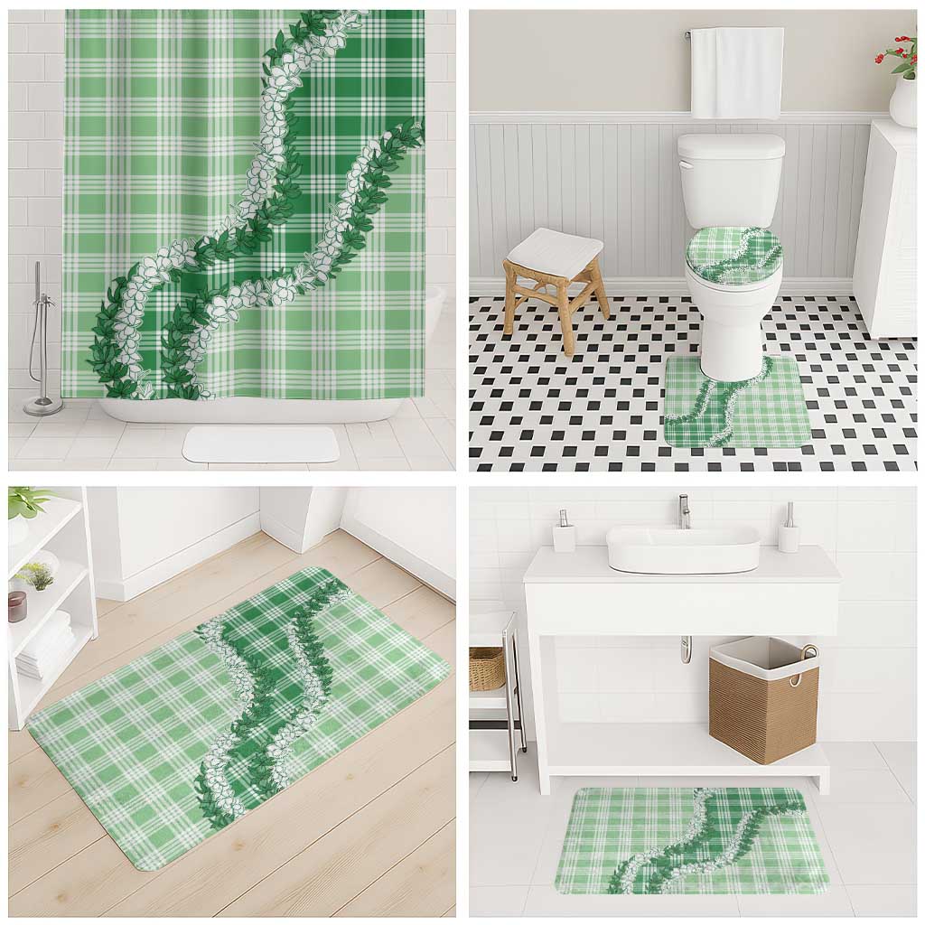 Green Hawaii Palaka Bathroom Set Hawaiian Honohono Lei LT05 - Polynesian Pride
