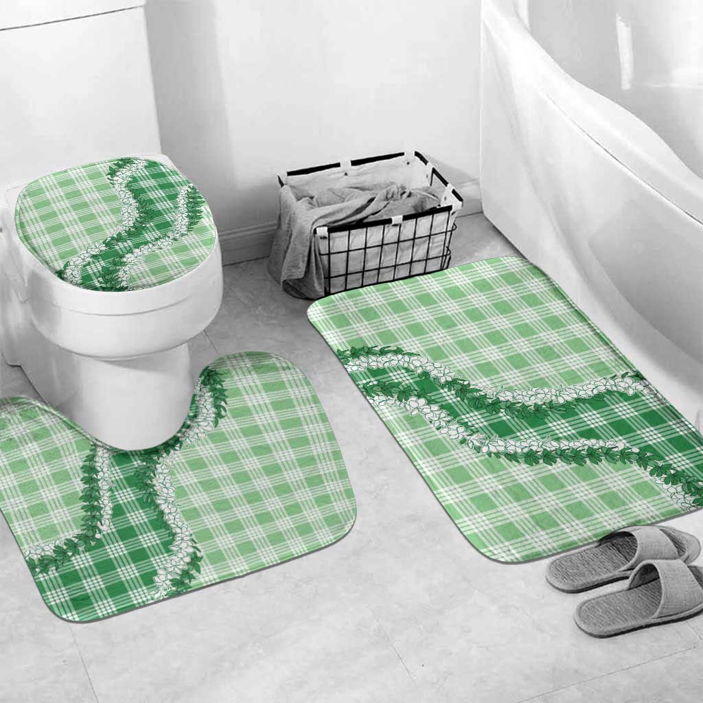 Green Hawaii Palaka Bathroom Set Hawaiian Honohono Lei LT05 Mat Set Only (3 pcs) One Size Green - Polynesian Pride