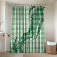 Green Hawaii Palaka Bathroom Set Hawaiian Honohono Lei LT05 Shower Curtain Only Green - Polynesian Pride