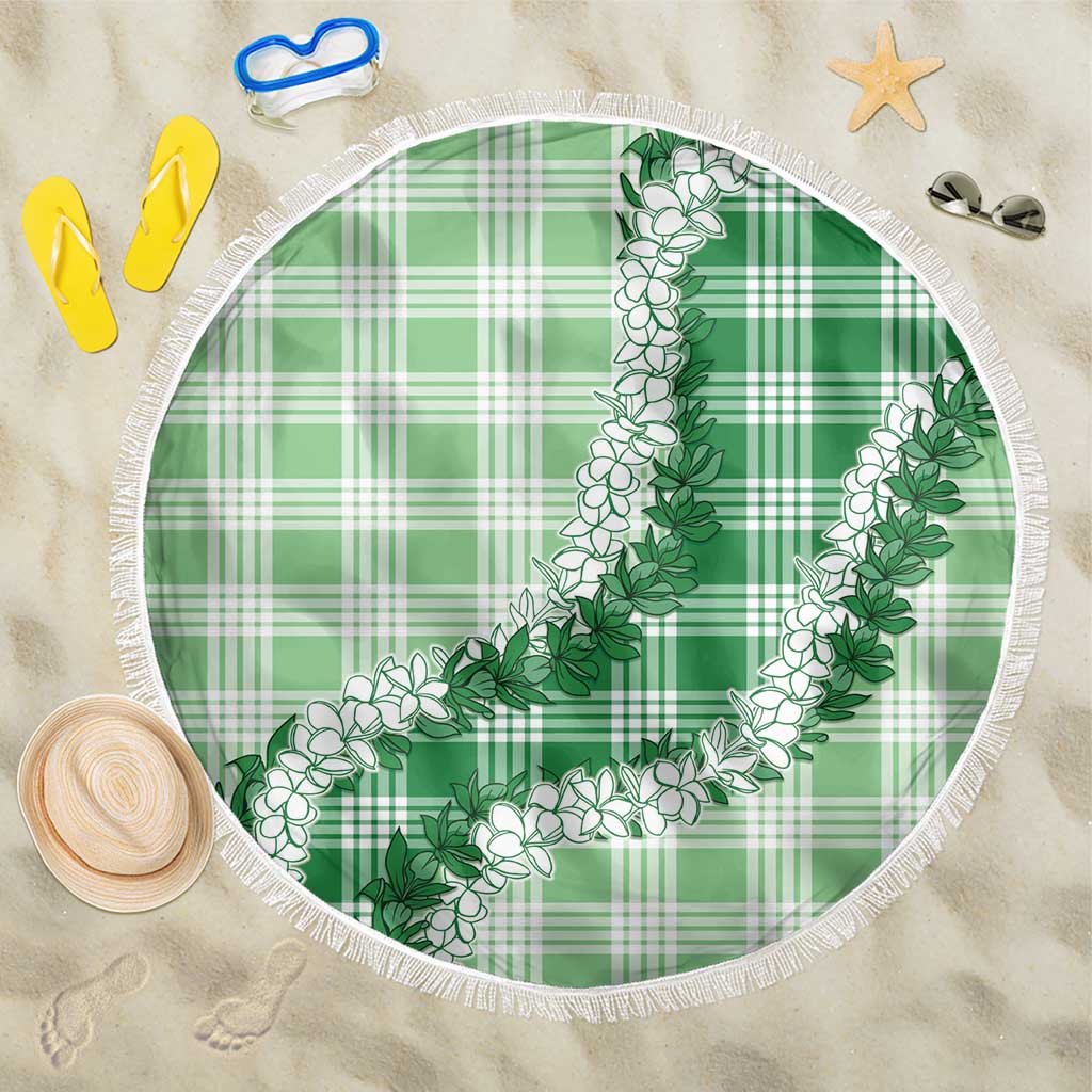 Green Hawaii Palaka Beach Blanket Hawaiian Honohono Lei LT05 One Size 150cm Green - Polynesian Pride