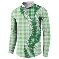 Green Hawaii Palaka Button Sweatshirt Hawaiian Honohono Lei LT05 - Polynesian Pride
