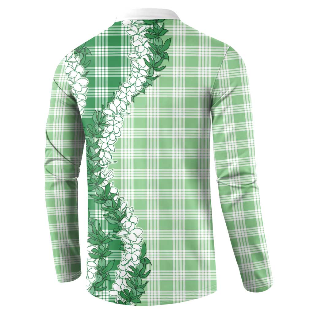 Green Hawaii Palaka Button Sweatshirt Hawaiian Honohono Lei LT05 - Polynesian Pride