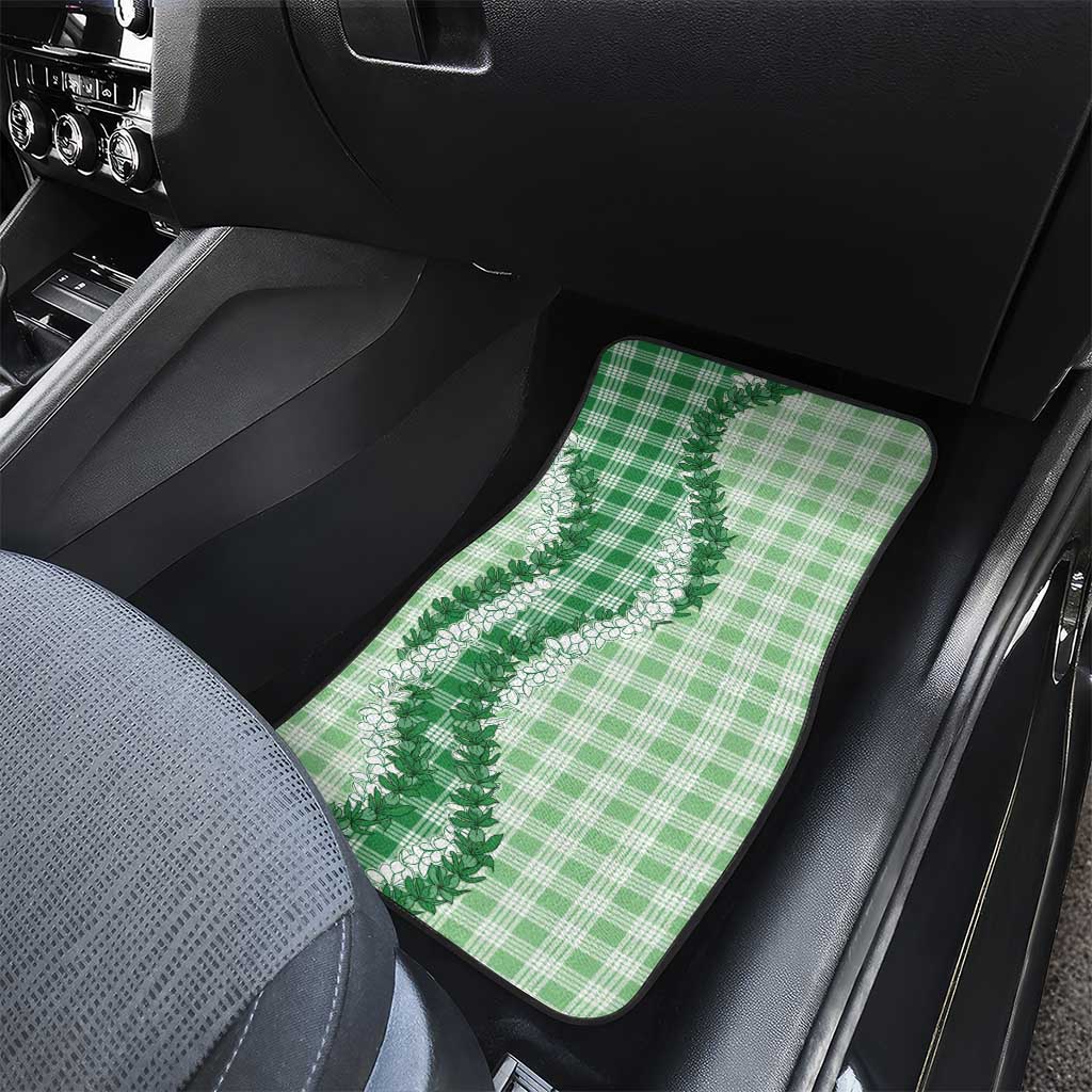 Green Hawaii Palaka Car Mats Hawaiian Honohono Lei LT05 - Polynesian Pride