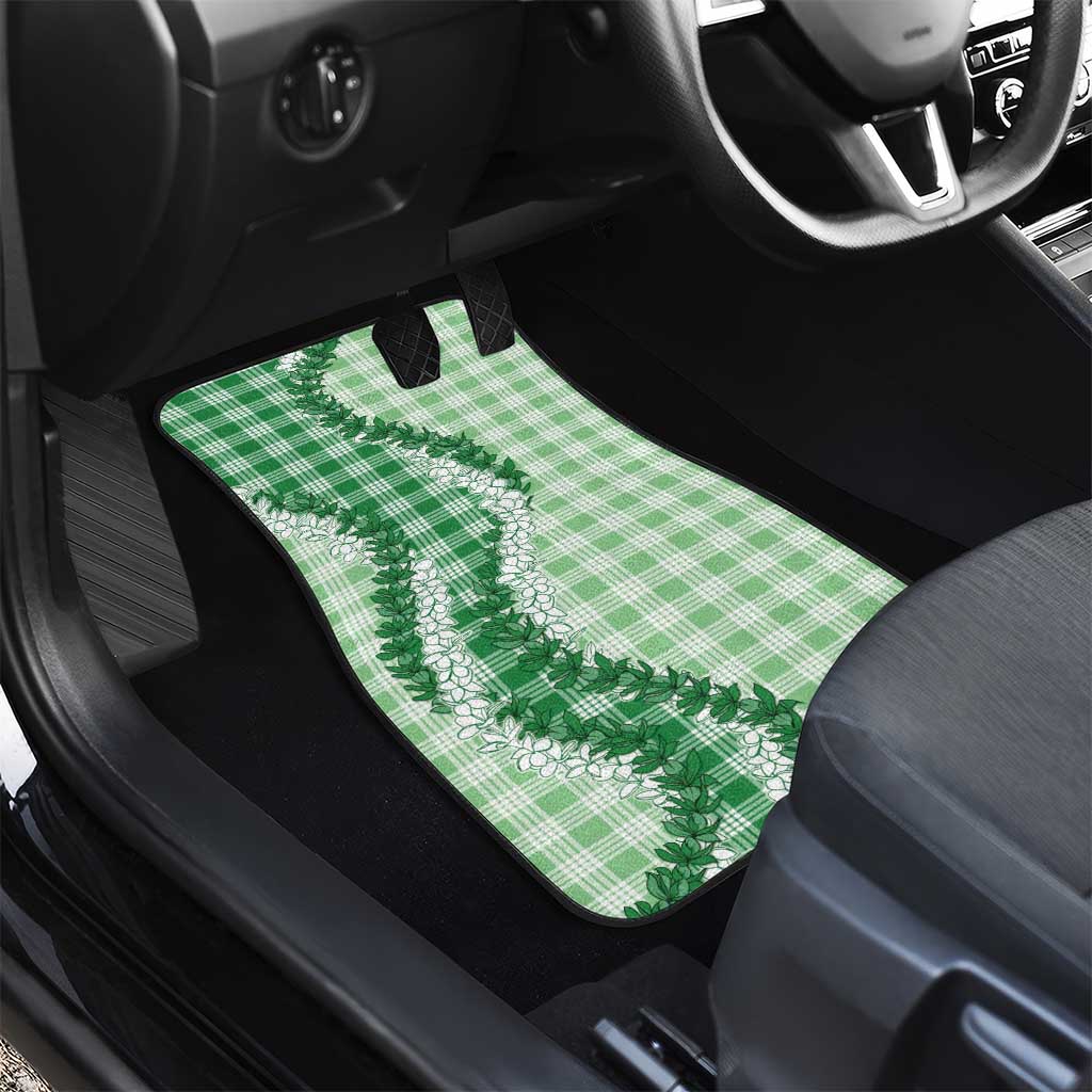 Green Hawaii Palaka Car Mats Hawaiian Honohono Lei LT05 - Polynesian Pride