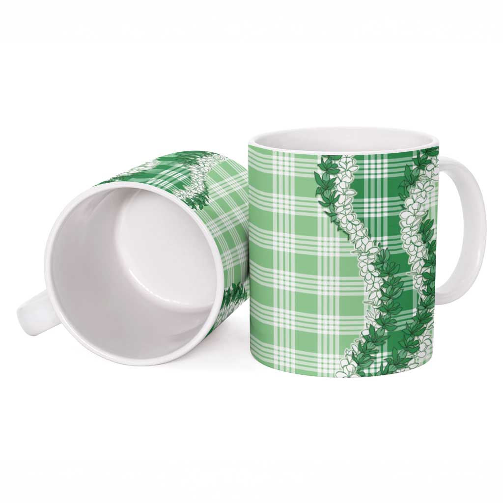 Green Hawaii Palaka Ceramic Mug Hawaiian Honohono Lei LT05 - Polynesian Pride