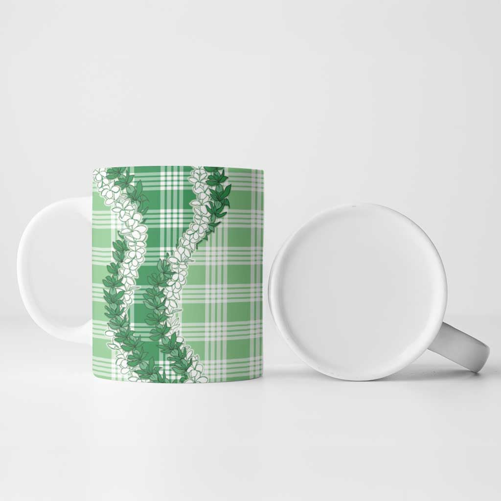 Green Hawaii Palaka Ceramic Mug Hawaiian Honohono Lei LT05 - Polynesian Pride
