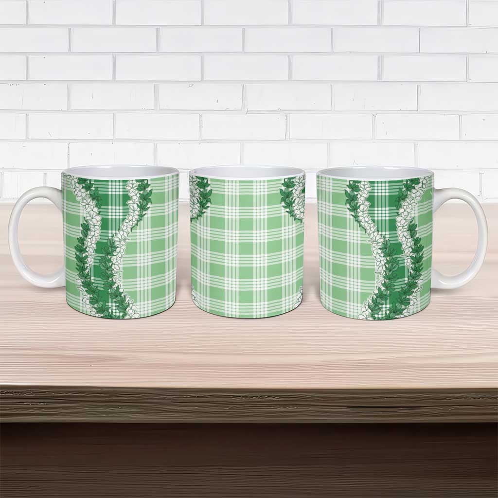 Green Hawaii Palaka Ceramic Mug Hawaiian Honohono Lei LT05 - Polynesian Pride