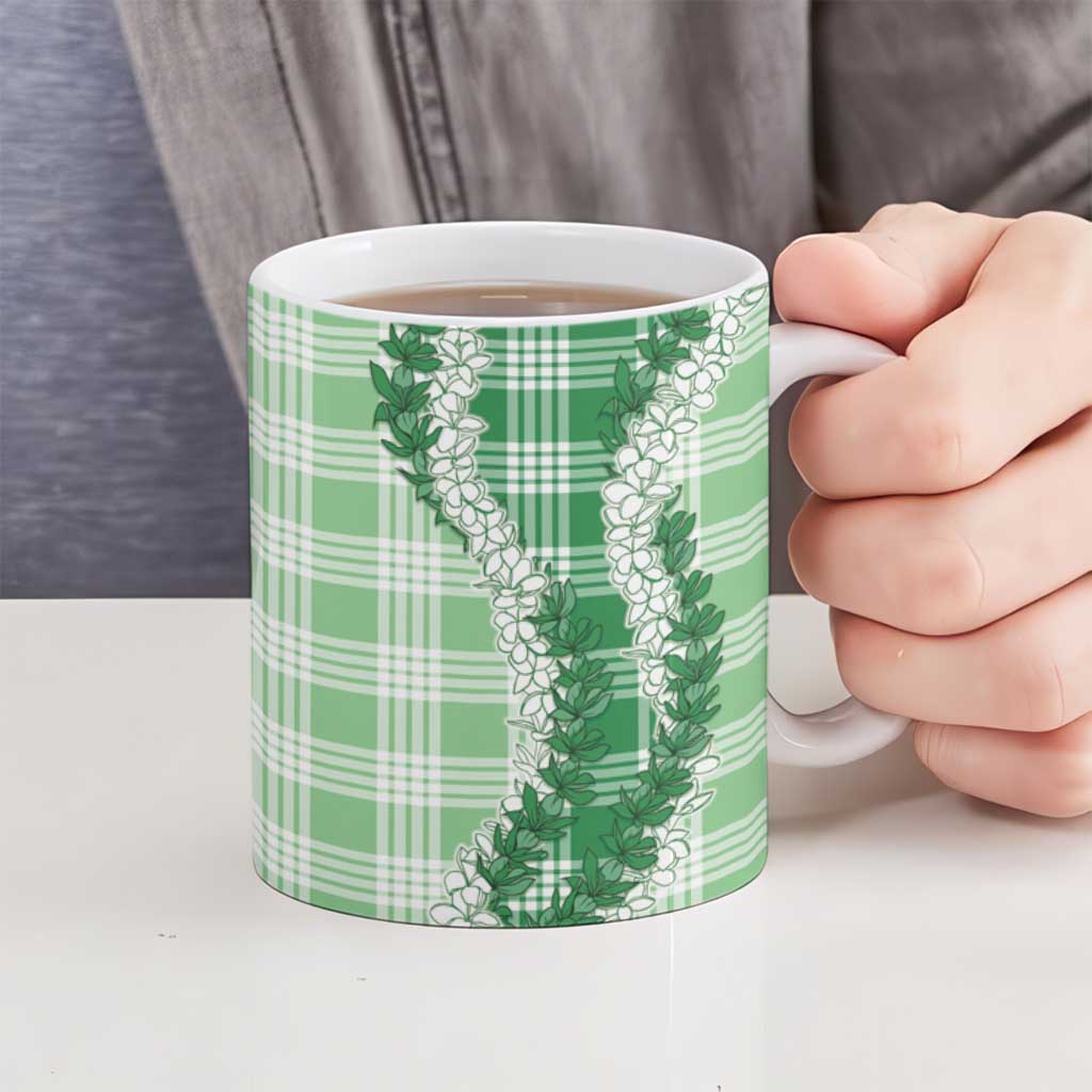 Green Hawaii Palaka Ceramic Mug Hawaiian Honohono Lei LT05 - Polynesian Pride