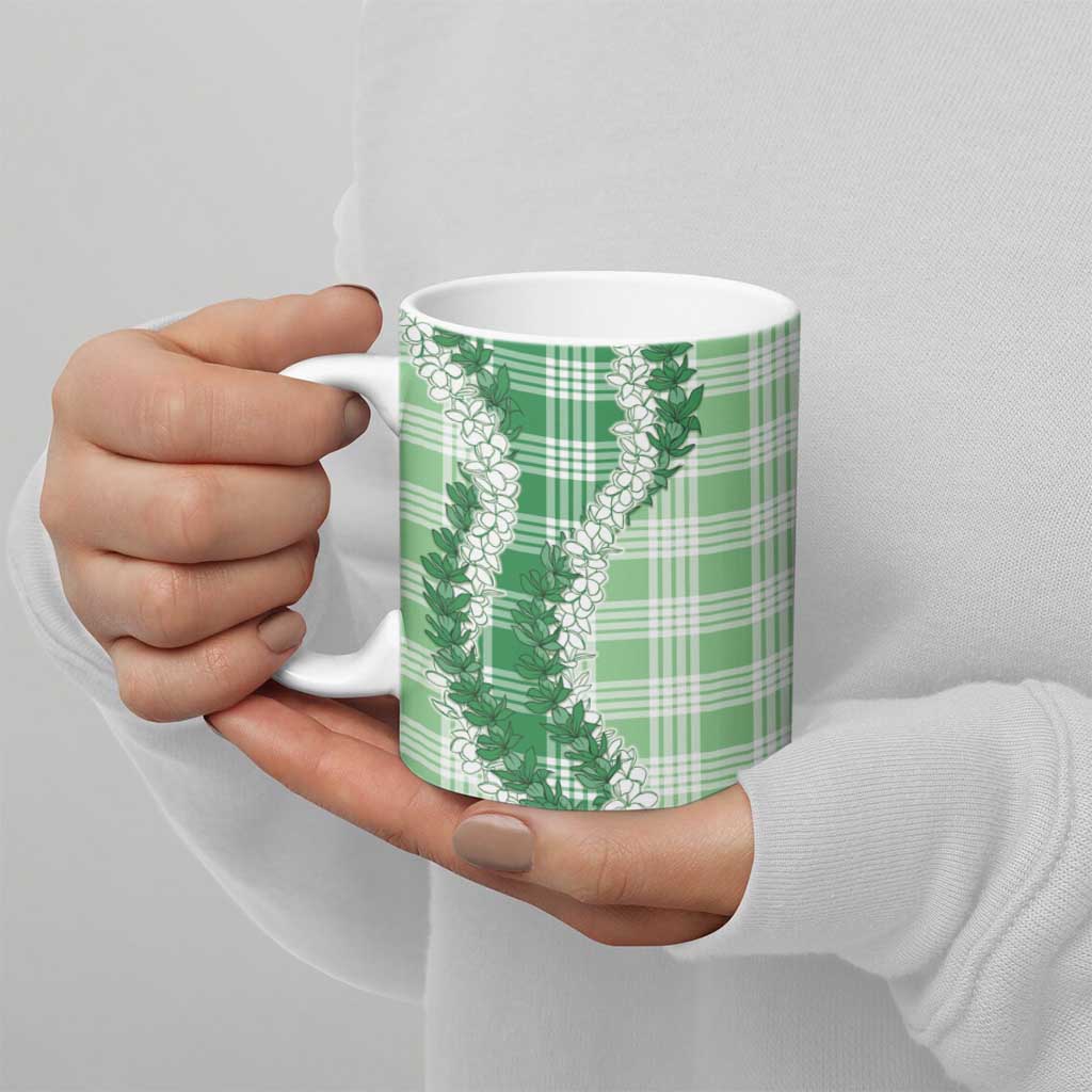 Green Hawaii Palaka Ceramic Mug Hawaiian Honohono Lei LT05 - Polynesian Pride