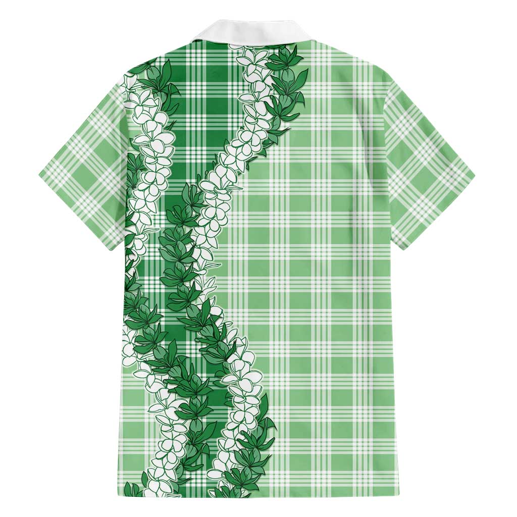 Green Hawaii Palaka Family Matching Mermaid Dress and Hawaiian Shirt Hawaiian Honohono Lei