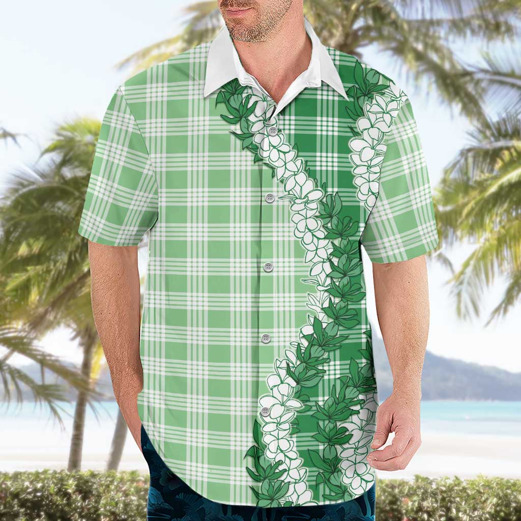 Green Hawaii Palaka Hawaiian Shirt Hawaiian Honohono Lei