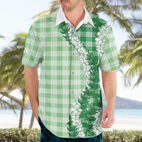Green Hawaii Palaka Hawaiian Shirt Hawaiian Honohono Lei