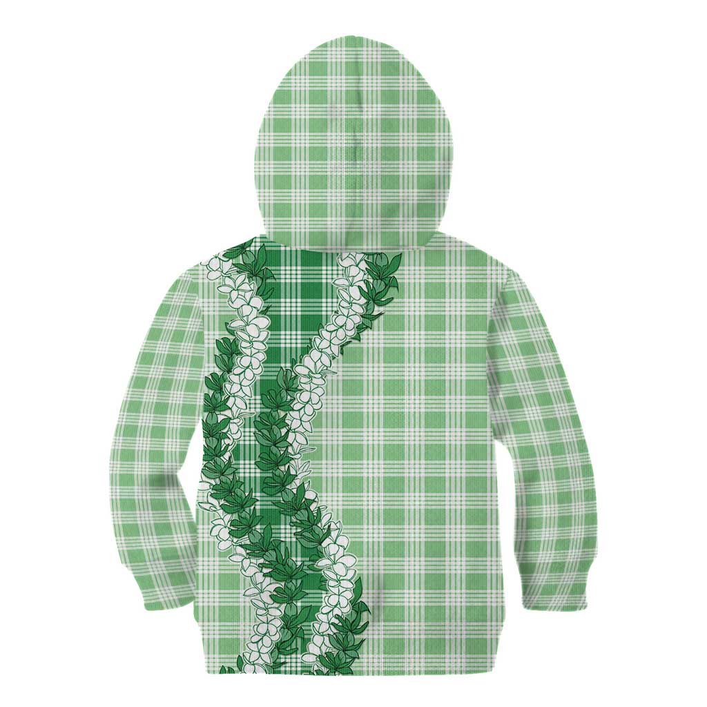 Green Hawaii Palaka Kid Hoodie Hawaiian Honohono Lei LT05 - Polynesian Pride