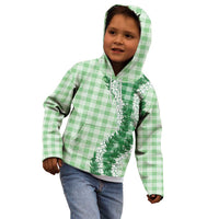 Green Hawaii Palaka Kid Hoodie Hawaiian Honohono Lei LT05 - Polynesian Pride