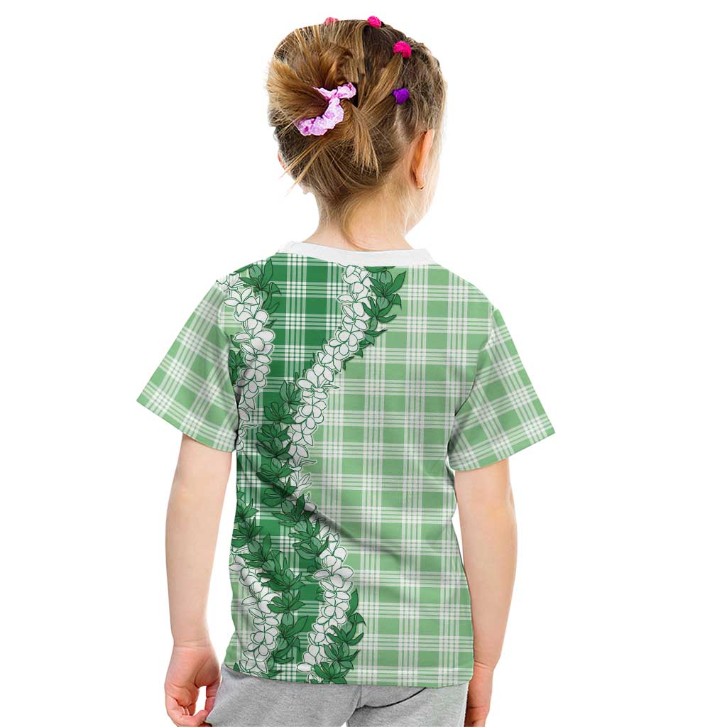 Green Hawaii Palaka Kid T Shirt Hawaiian Honohono Lei LT05 - Polynesian Pride