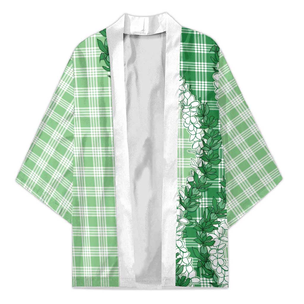 Green Hawaii Palaka Kimono Hawaiian Honohono Lei LT05 Unisex Green - Polynesian Pride