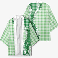 Green Hawaii Palaka Kimono Hawaiian Honohono Lei LT05 - Polynesian Pride