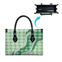 Green Hawaii Palaka Leather Bag Hawaiian Honohono Lei LT05 - Polynesian Pride