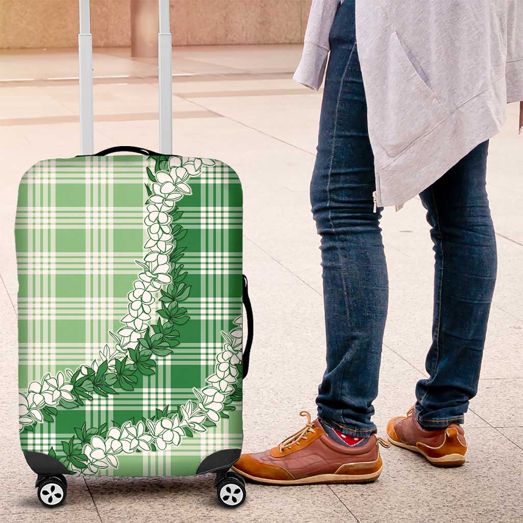 Green Hawaii Palaka Luggage Cover Hawaiian Honohono Lei LT05 Green - Polynesian Pride