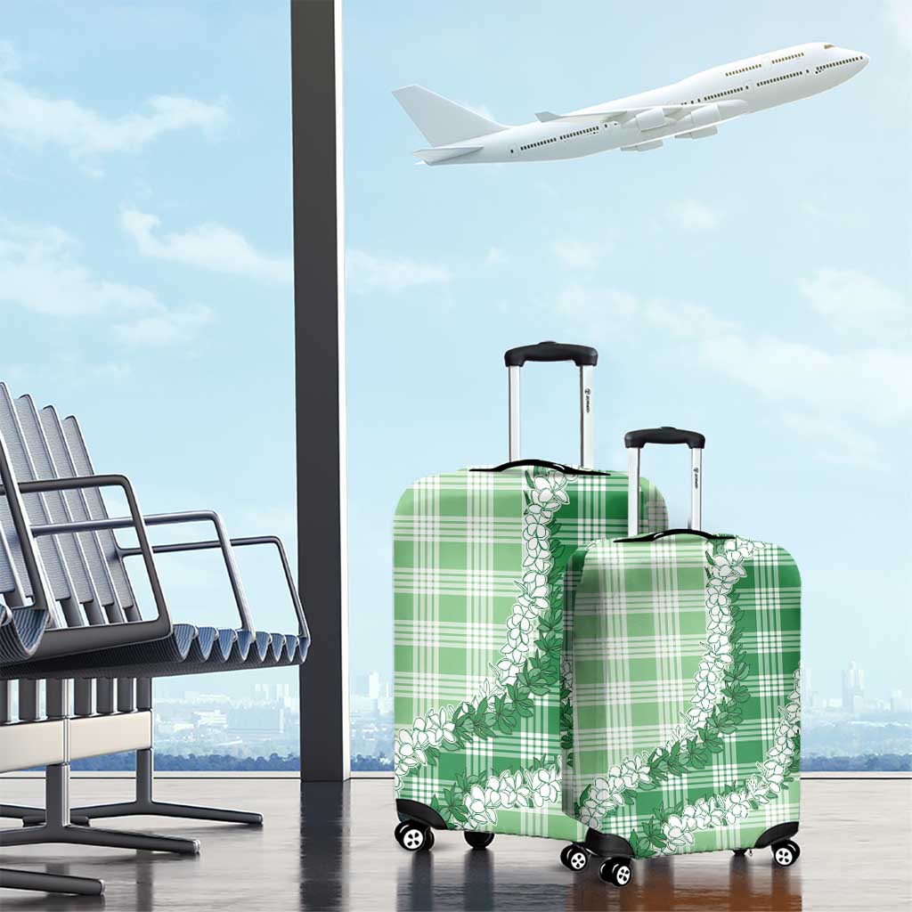 Green Hawaii Palaka Luggage Cover Hawaiian Honohono Lei LT05 - Polynesian Pride