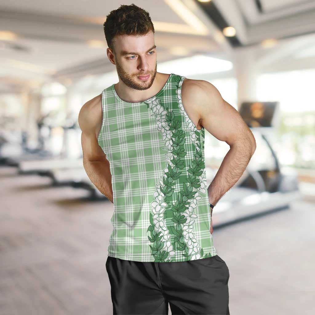 Green Hawaii Palaka Men Tank Top Hawaiian Honohono Lei LT05 Green - Polynesian Pride