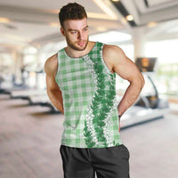 Green Hawaii Palaka Men Tank Top Hawaiian Honohono Lei LT05 Green - Polynesian Pride