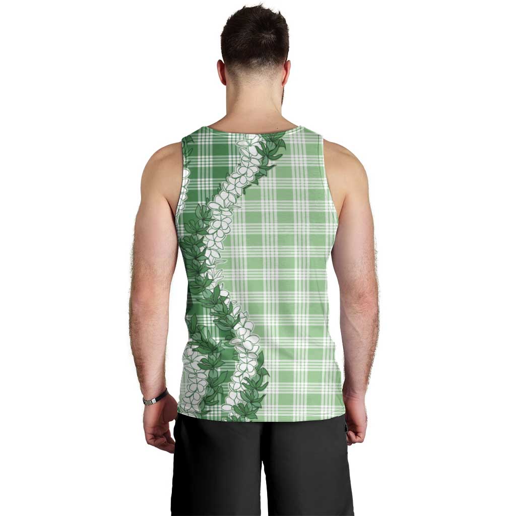 Green Hawaii Palaka Men Tank Top Hawaiian Honohono Lei LT05 - Polynesian Pride