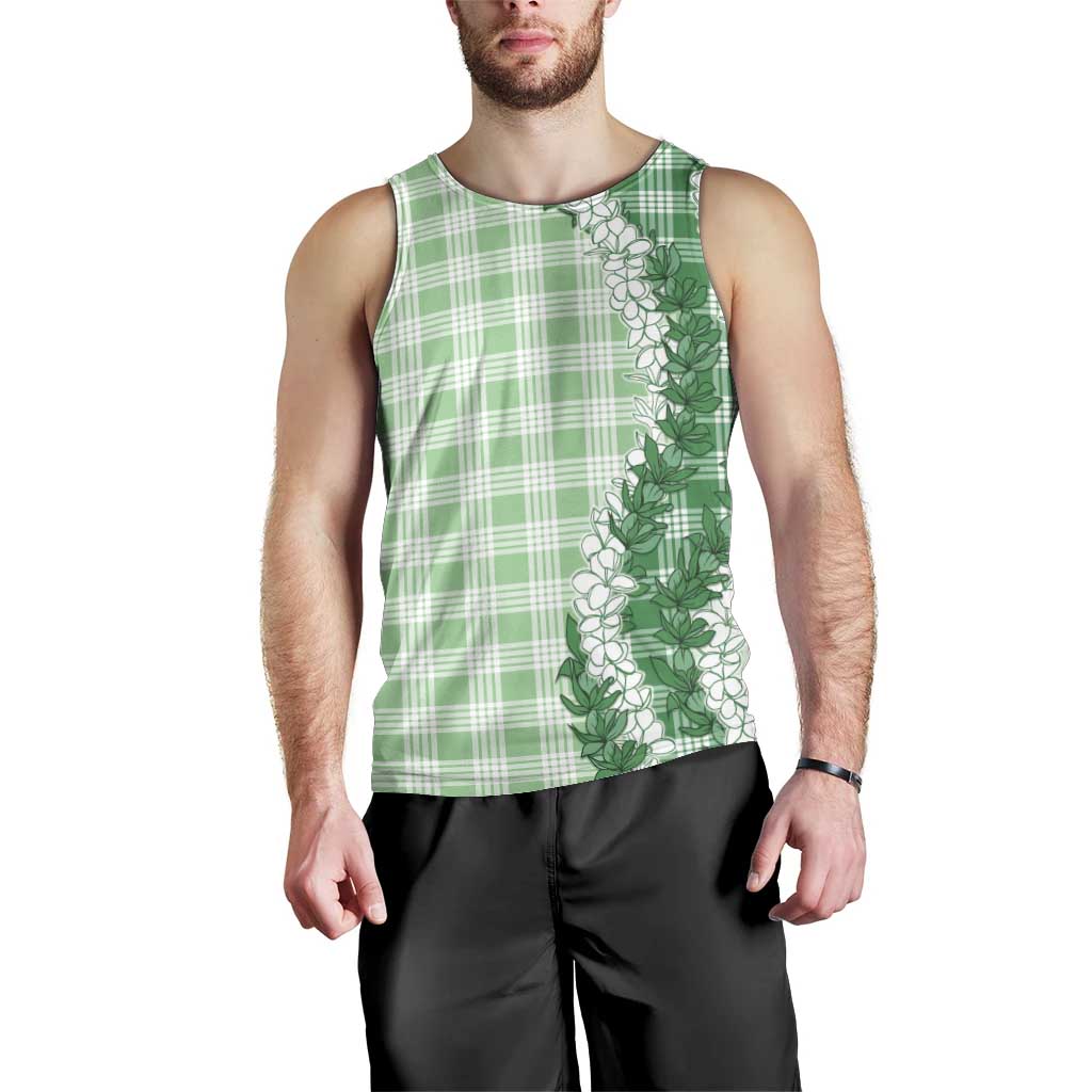 Green Hawaii Palaka Men Tank Top Hawaiian Honohono Lei LT05 - Polynesian Pride