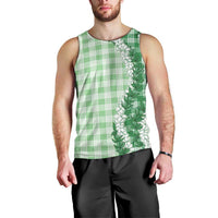 Green Hawaii Palaka Men Tank Top Hawaiian Honohono Lei LT05 - Polynesian Pride