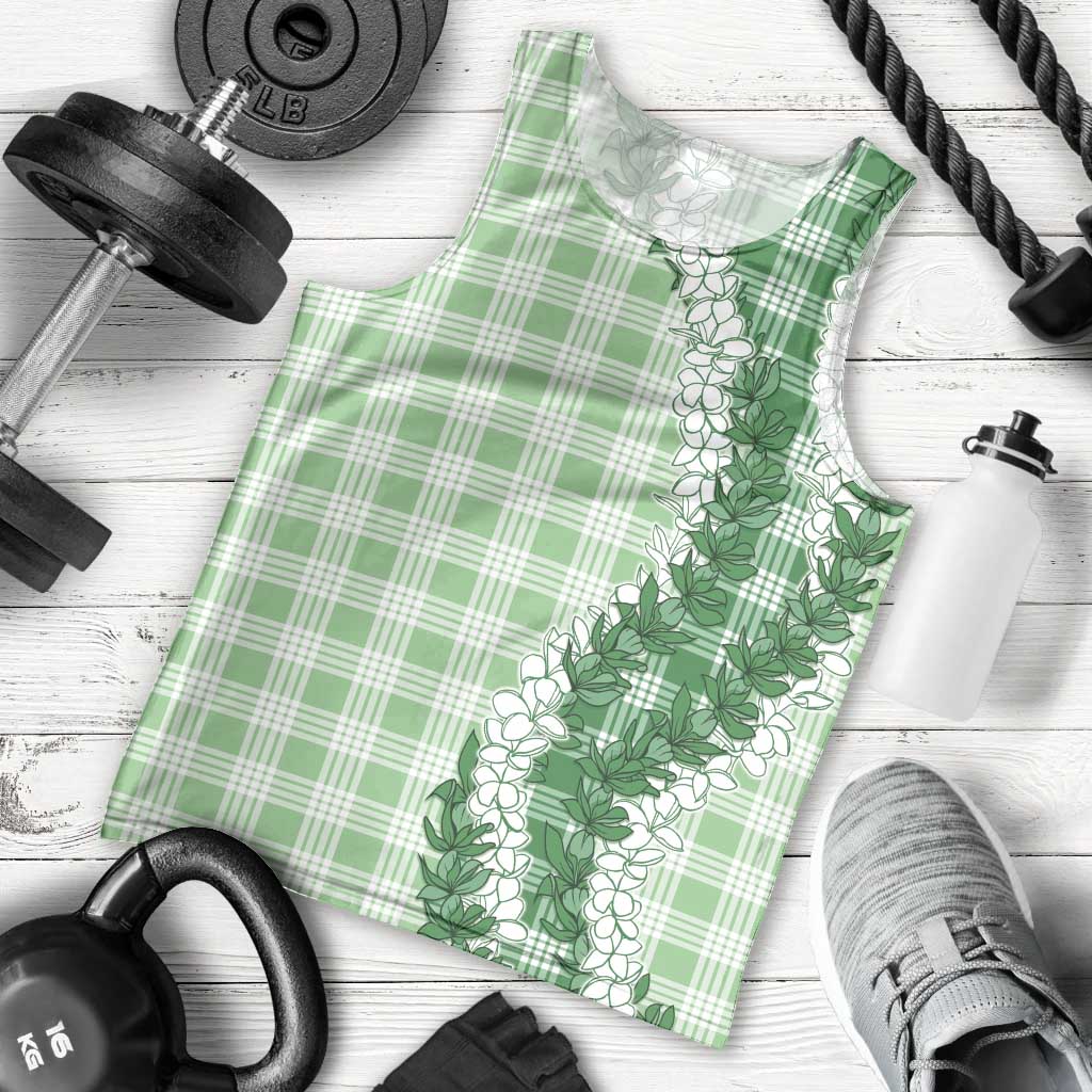 Green Hawaii Palaka Men Tank Top Hawaiian Honohono Lei LT05 - Polynesian Pride