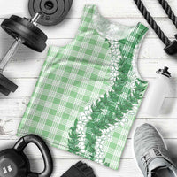 Green Hawaii Palaka Men Tank Top Hawaiian Honohono Lei LT05 - Polynesian Pride