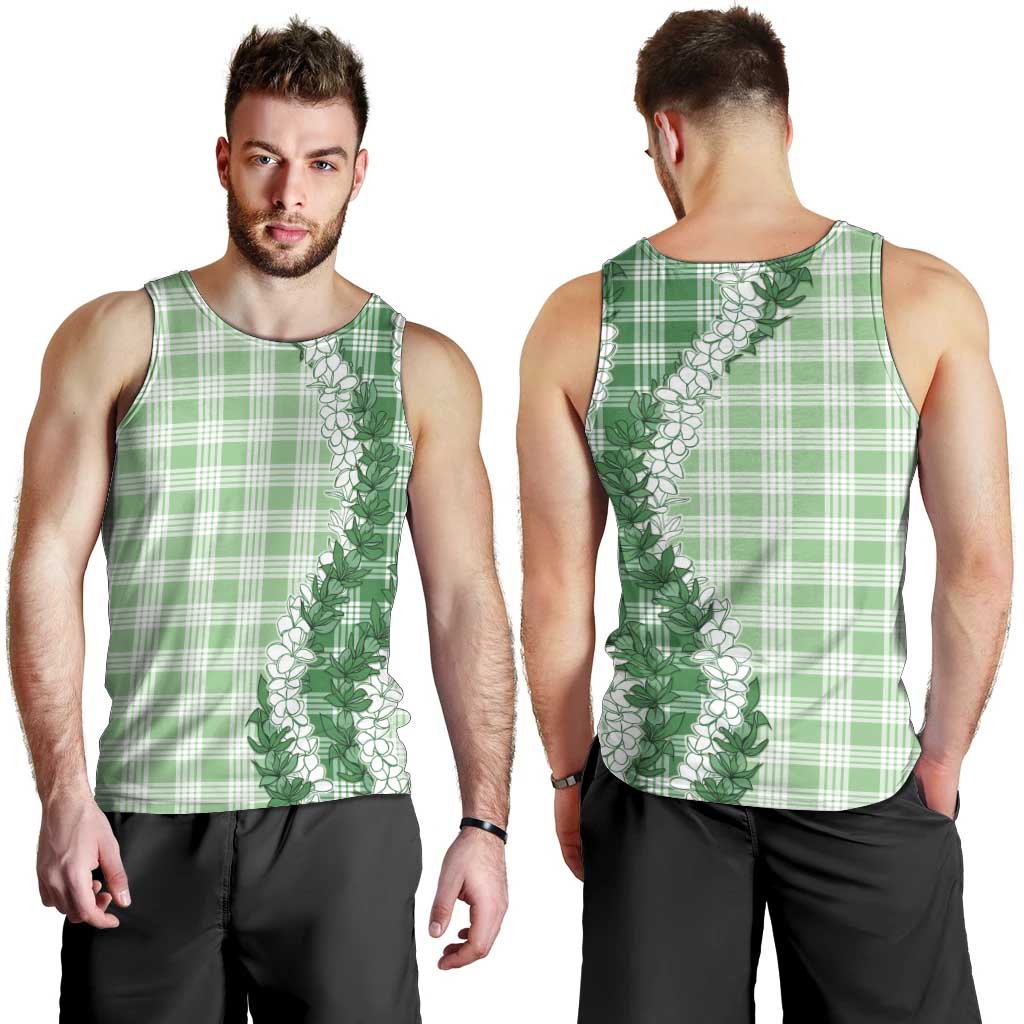Green Hawaii Palaka Men Tank Top Hawaiian Honohono Lei LT05 - Polynesian Pride