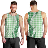 Green Hawaii Palaka Men Tank Top Hawaiian Honohono Lei LT05 - Polynesian Pride